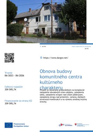 Obnova budovy komunitného centra kultúrneho charakteru 1